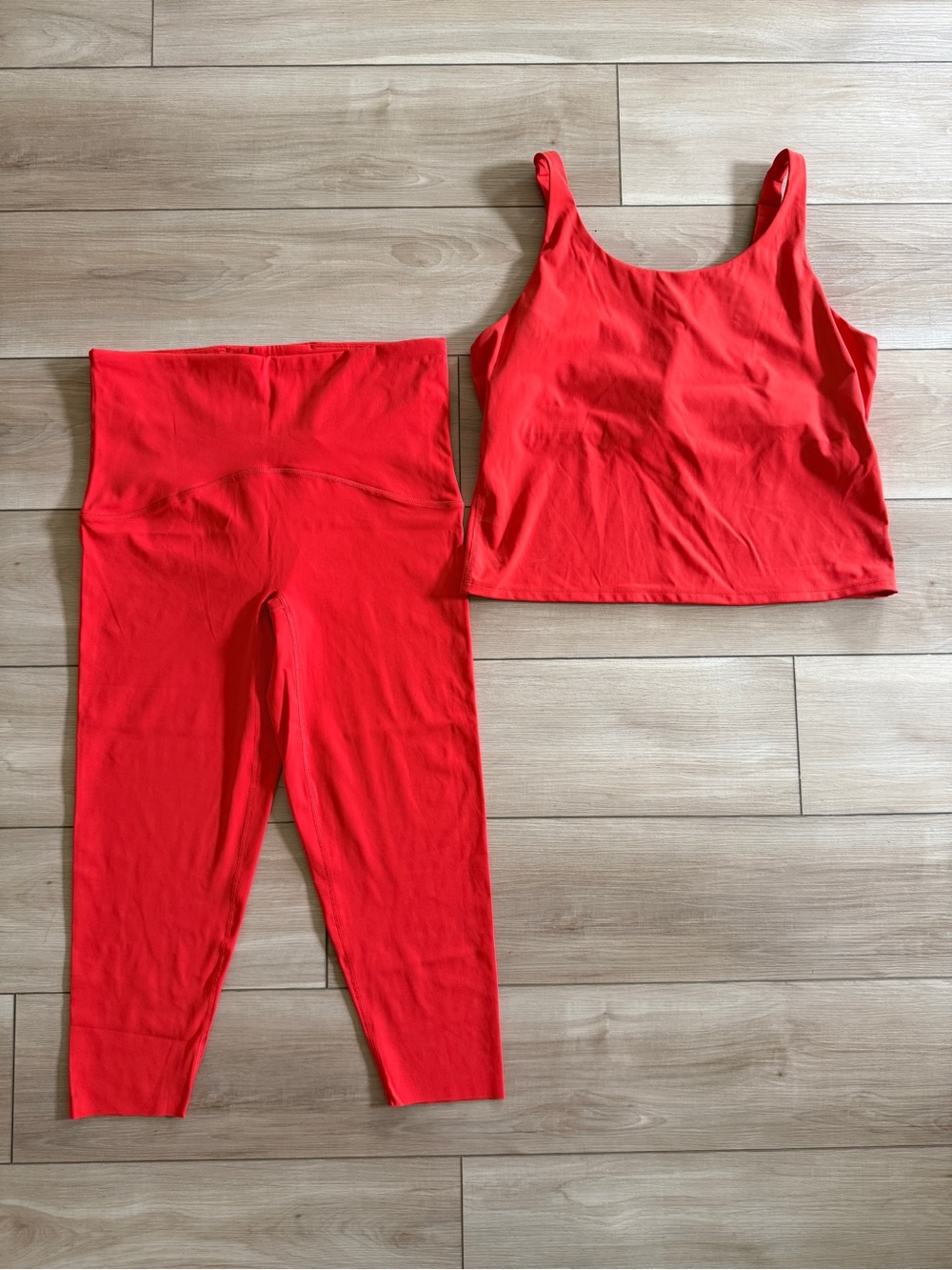 Spanx Set Leggings Shelf Tank Red Orange 1X